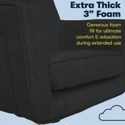 Serta Style Ashland Fabric Swivel Computer and Desk Chair, Charcoal (CHR100005)