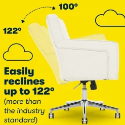 Serta Style Ashland Fabric Swivel Computer and Desk Chair, Ivory (48372)