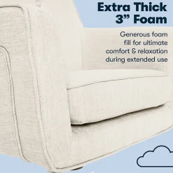 Serta Style Ashland Fabric Swivel Computer and Desk Chair, Ivory (48372)