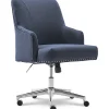 Serta Style Leighton Fabric Fabric Swivel Computer and Desk Chair, Blue (47925A)