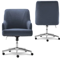 Serta Style Leighton Fabric Fabric Swivel Computer and Desk Chair, Blue (47925A)
