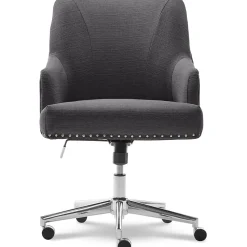 Serta Style Leighton Fabric Swivel Home Office Chair, Graphite (47925B)