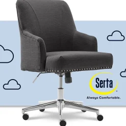 Serta Style Leighton Fabric Swivel Home Office Chair, Graphite (47925B)