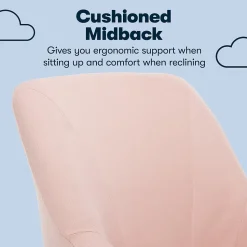 Serta Style Leighton Fabric Swivel Home Office Chair, Blush Pink (47925C)