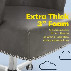 Serta Style Leighton Faux Leather Swivel Home Office Chair, Gray (47925G)