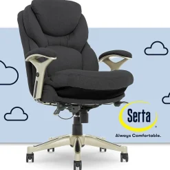 Serta Works Ergonomic Fabric Swivel Executive Chair with Back in Motion Technology, Dark Gray (44186E)