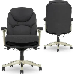 Serta Works Ergonomic Fabric Swivel Executive Chair with Back in Motion Technology, Dark Gray (44186E)