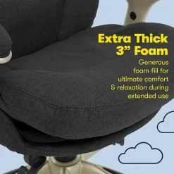 Serta Works Ergonomic Fabric Swivel Executive Chair with Back in Motion Technology, Dark Gray (44186E)
