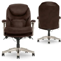 Serta Works Ergonomic Faux Leather Swivel Executive Chair with Back in Motion Technology, Chestnut (44186B)