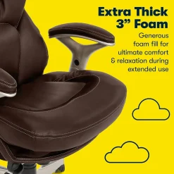 Serta Works Ergonomic Faux Leather Swivel Executive Chair with Back in Motion Technology, Chestnut (44186B)