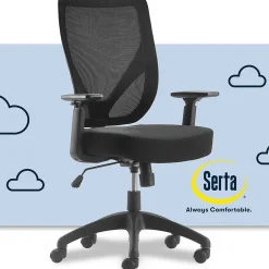 Serta Works Mesh Back Polyester Computer and Desk Chair, Black (CHR10021A)