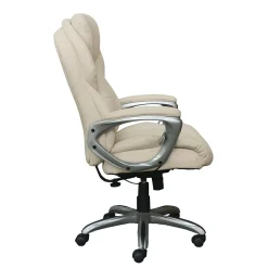 Serta Works My Fit Ergonomic Bonded Leather Swivel Executive Chair, Ivory (48098A)