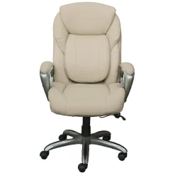 Serta Works My Fit Ergonomic Bonded Leather Swivel Executive Chair, Ivory (48097A)