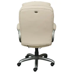 Serta Works My Fit Ergonomic Bonded Leather Swivel Executive Chair, Ivory (48097A)