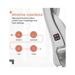 Sharper Image S-600 Active Lumbar Ergonomic Bonded Leather Swivel Executive Massage Chair, Off-White (60098-OWHT)