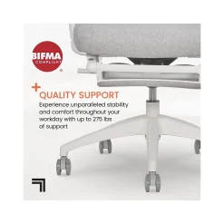 Sharper Image S-850 Ergonomic Mesh Swivel Computer and Desk Chair, Light Gray/White (60106-LGRYWHT)