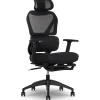 Sharper Image S850 Ergonomic Mesh Swivel Massage with Heat Executive Task Chair with Footrest, Black (60106-BLK)