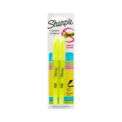 Sharpie Accent Stick Highlighter, Chisel Tip, Yellow, 2/Pack (27162)