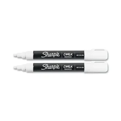 Sharpie Chalk Wet Erase Marker, Medium Tip, White, 2/Pack (2103010)