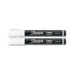 Sharpie Chalk Wet Erase Marker, Medium Tip, White, 2/Pack (2103010)
