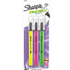 Sharpie Clear View Highlighter, Chisel Tip, Assorted, 3/Pack (1950748/2128214)