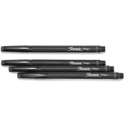 Sharpie Felt Pens, Fine Point, 0.4mm, Black Ink, 4/Pack (1742661)