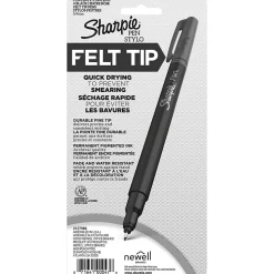 Sharpie Felt Pens, Fine Point, 0.4mm, Black Ink, 4/Pack (1742661)