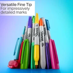 Sharpie Glam Pop Permanent Markers, Fine Tip, Assorted, 12/Pack (2185226)