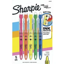 Sharpie Liquid Highlighter, Chisel Tip, Assorted, 5/Pack (24575PP)