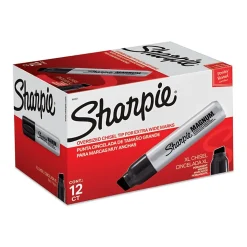 Sharpie Magnum Tank Permanent Marker, Chisel Tip, Black, 12/Pack (44001A)