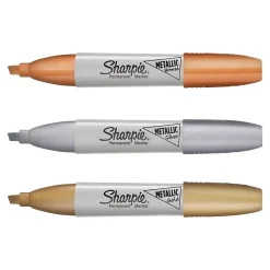 Sharpie Metallic Permanent Markers, Chisel Tip, Silver/Gold/Bronze, 3/Pack (2089609)