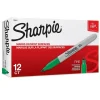 Sharpie Permanent Marker, Fine Point, Green, 12/Pack (SAN30004-12)