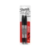 Sharpie Permanent Marker, Twin Tip, Black Ink, 2/Pack (32162)