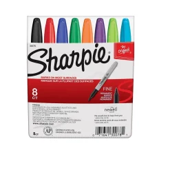 Sharpie Permanent Marker, Fine Tip, Assorted, 8/Pack (30078)