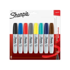 Sharpie Permanent Markers, Chisel Tip, Assorted Fashion Colors, 8/Pack (1927322)