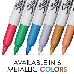 Sharpie Permanent Markers, Fine Tip, Assorted Metallic, 6/Pack (2029678)