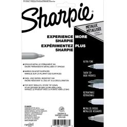 Sharpie Permanent Markers, Fine Tip, Assorted Metallic, 6/Pack (2029678)