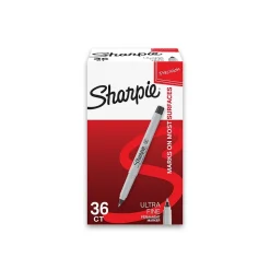 Sharpie Permanent Markers, Ultra Fine Tip, Black, 36/Pack (2082960)