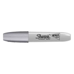 Sharpie Permanent Markers, Chisel Tip, Silver Metallic, 12/Pack (2089638)