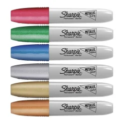 Sharpie Permanent Markers, Chisel Tip, Assorted Metallic, 6/Pack (2089634)