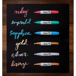 Sharpie Permanent Markers, Chisel Tip, Assorted Metallic, 6/Pack (2089634)
