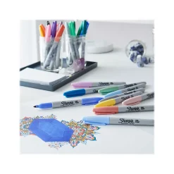 Sharpie Permanent Markers, Fine Tip, Mystic Gem Assorted Inks, 5/Pack (2136773)