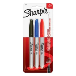 Sharpie Permanent Markers, Fine Tip, Assorted Inks, 3/Pack (30173)