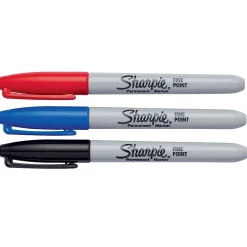 Sharpie Permanent Markers, Fine Tip, Assorted Inks, 3/Pack (30173)