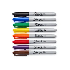 Sharpie Permanent Markers, Fine Tip, Assorted Colors, 8/Pack (30217)