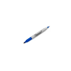 Sharpie Permanent Markers, Twin Tip, Blue, 12/Pack (32003)