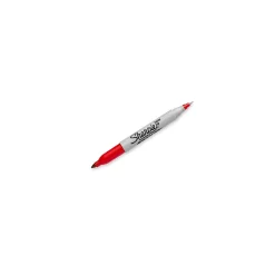 Sharpie Permanent Markers, Twin Tip, Red, 12/Pack (32002)
