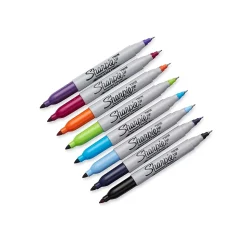 Sharpie Permanent Markers, Twin Tip, Assorted, 8/Pack (33861)