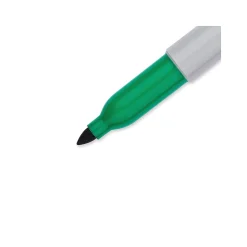 Sharpie Permanent Markers, Fine Tip, Green, 12/Pack (30004)