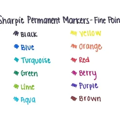 Sharpie Permanent Markers, Fine Tip, Green, 12/Pack (30004)